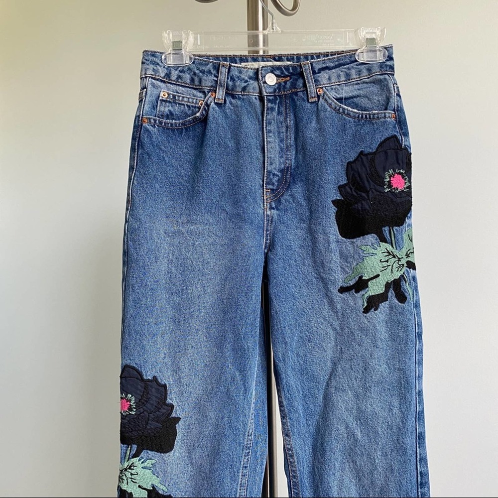 Topshop Moto Boyfriend Embroidered Jeans - Picture 4 of 7